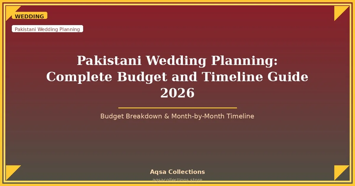 Pakistani Wedding Planning: Complete Budget and Timeline Guide 2026